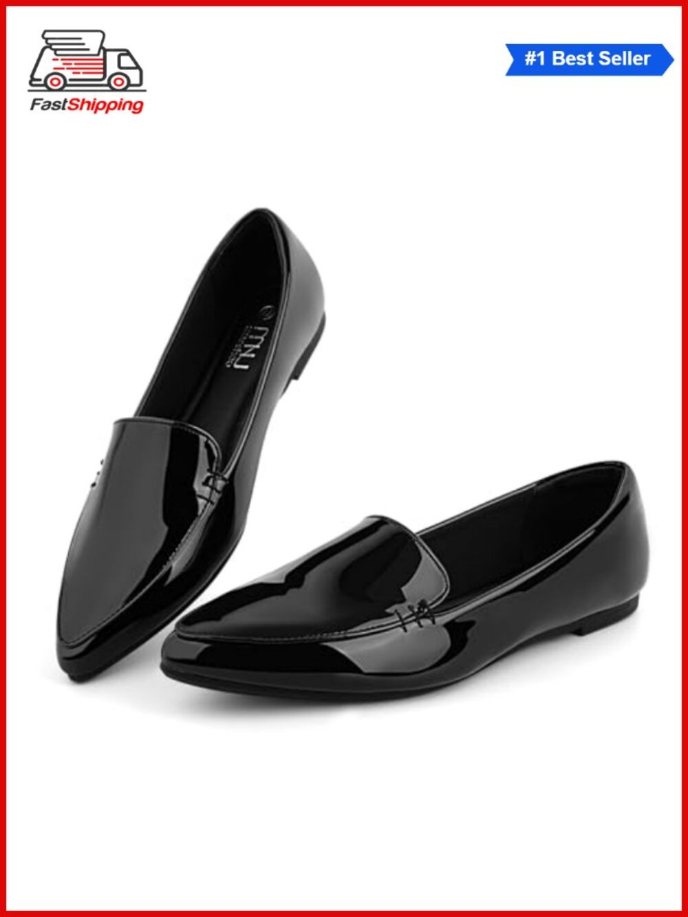 MUSSHOE Women's Pointed Toe Flats Slip On Loafers Arch Support Faux Suede Work
